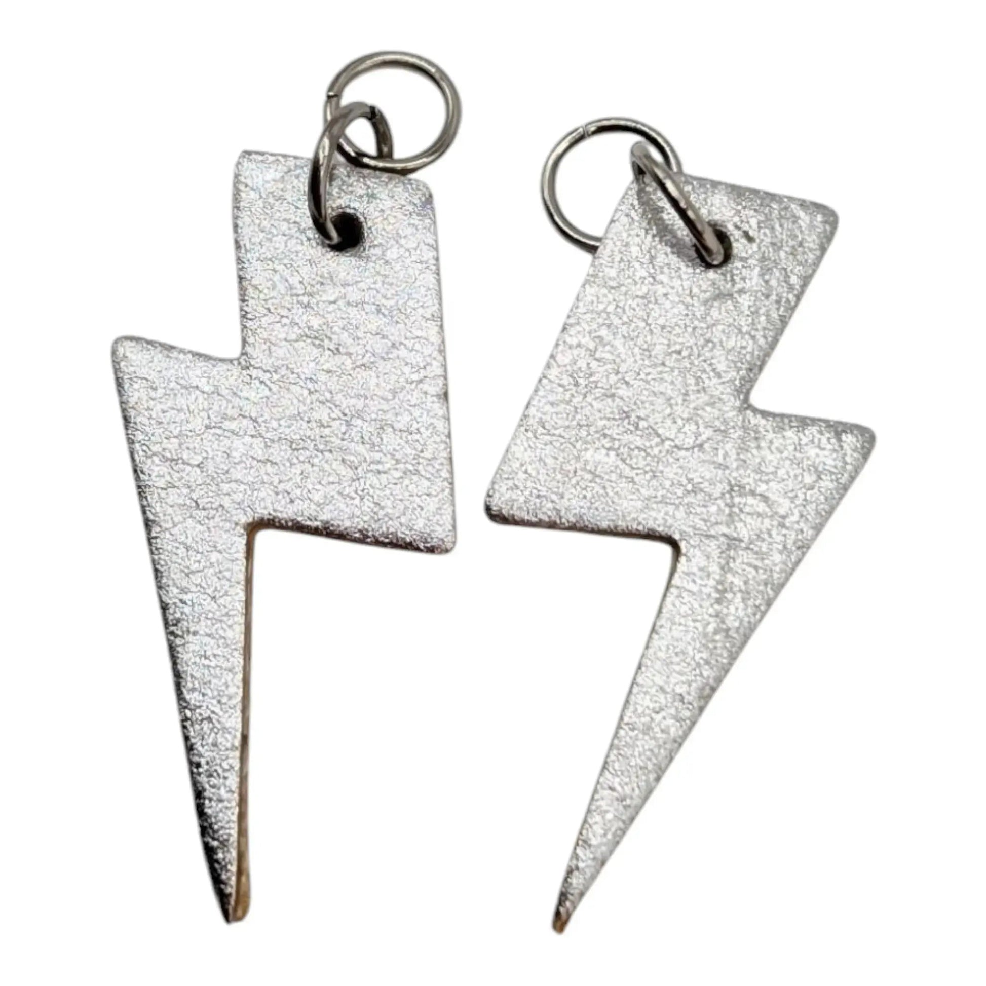 Silver and rainbow leopard mini lightning bolt cork charms - Trend Tonic