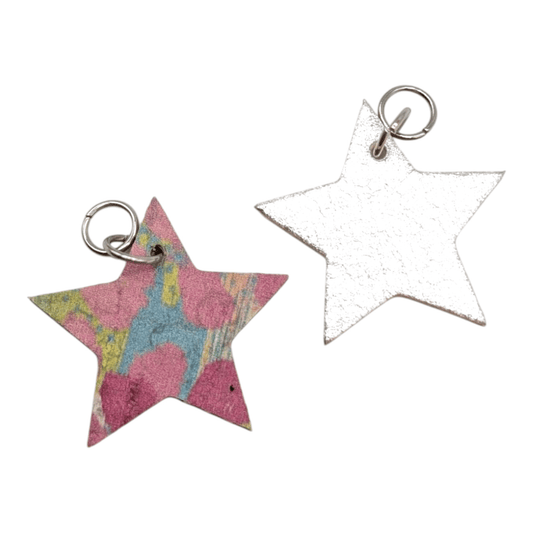 Silver and rainbow leopard mini star cork charms - Trend Tonic
