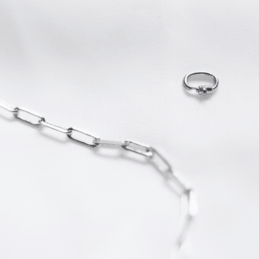 Silver paperclip chain love links permanent bracelet kit - Trend Tonic