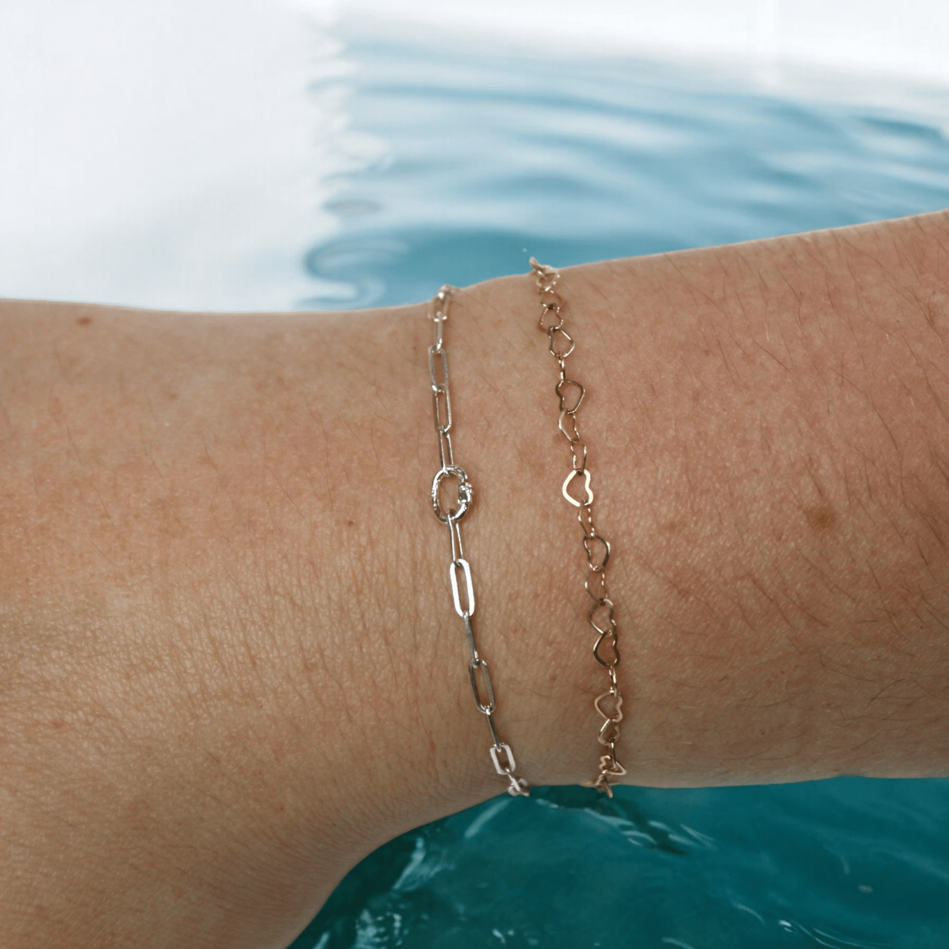 Silver paperclip chain love links permanent bracelet kit - Trend Tonic