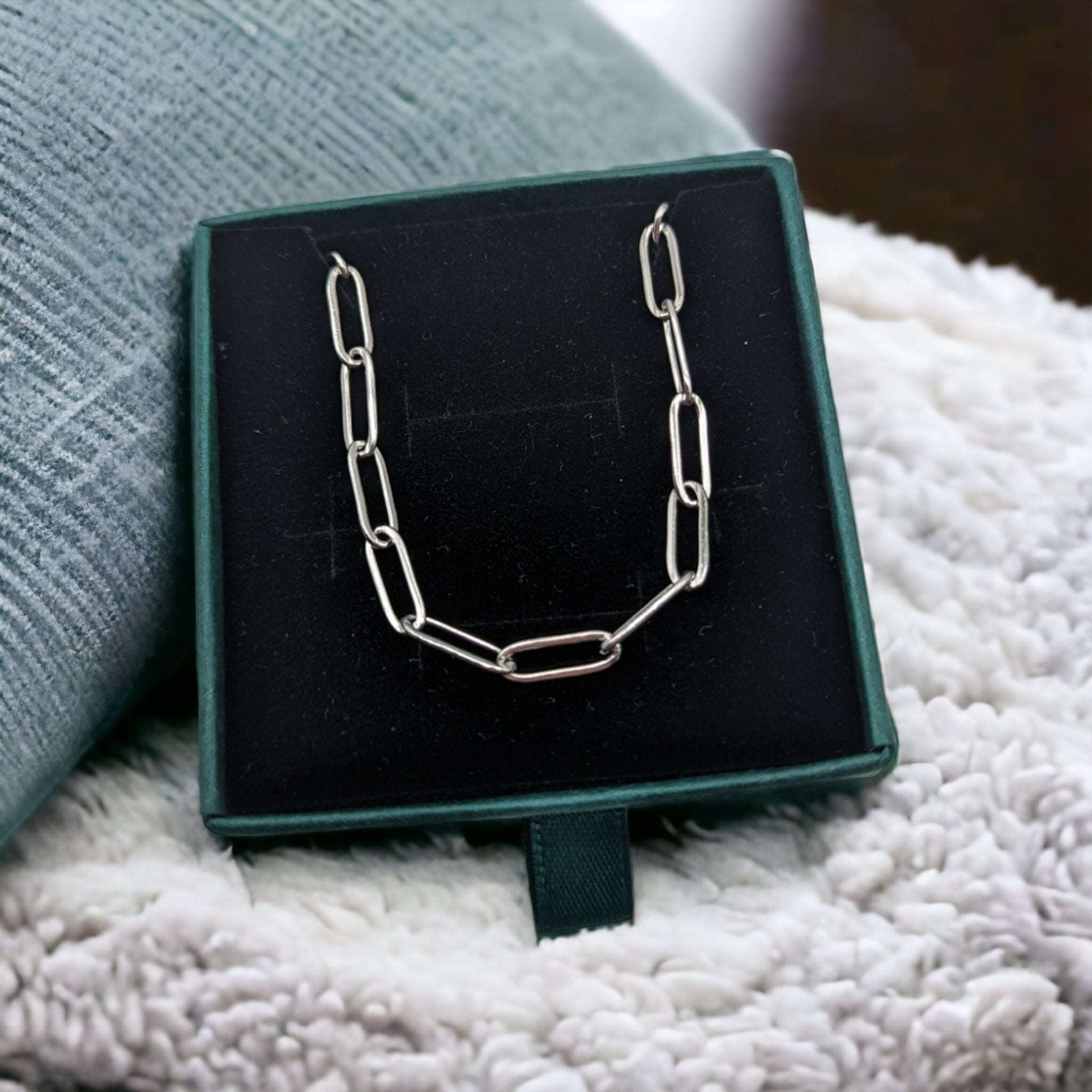 Silver paperclip chain necklace - Trend Tonic