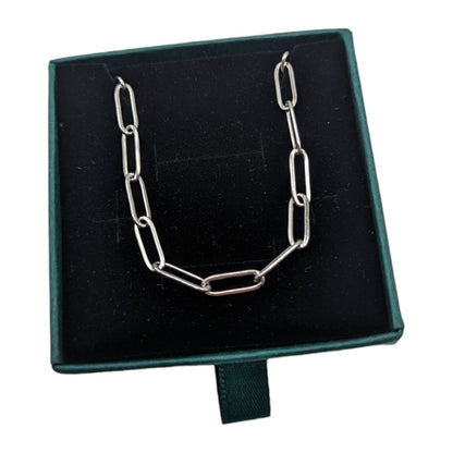 Silver paperclip chain necklace - Trend Tonic