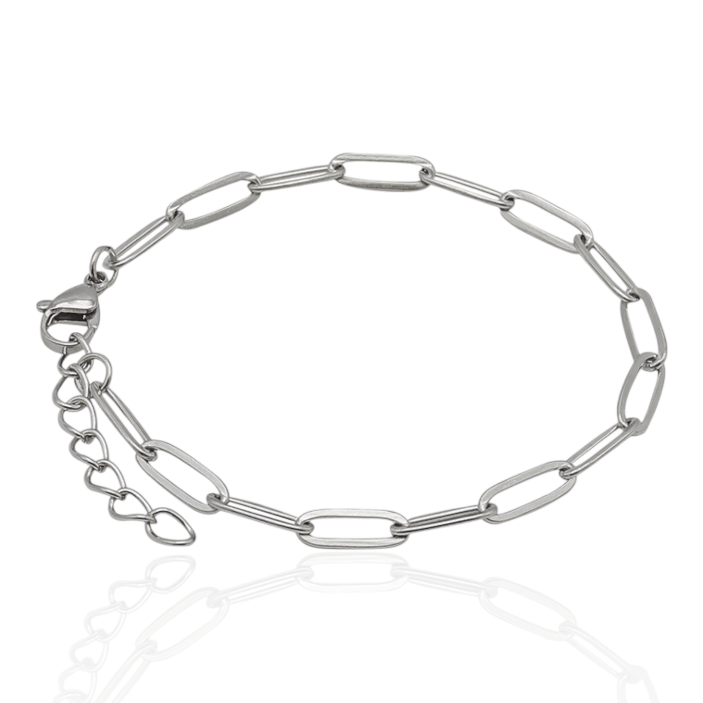 Silver paperclip charm bracelet - Trend Tonic