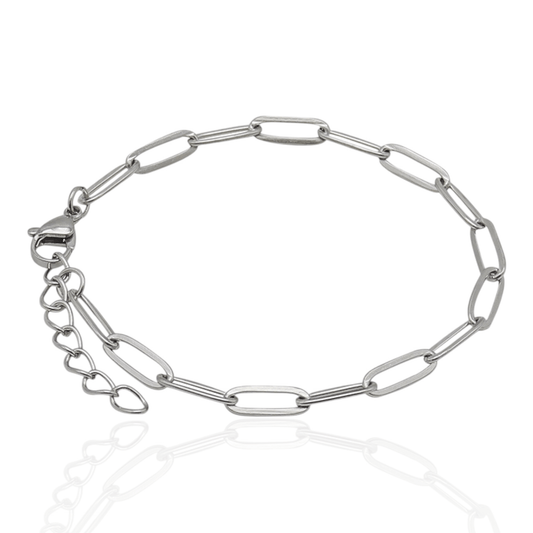 Silver paperclip charm bracelet - Trend Tonic