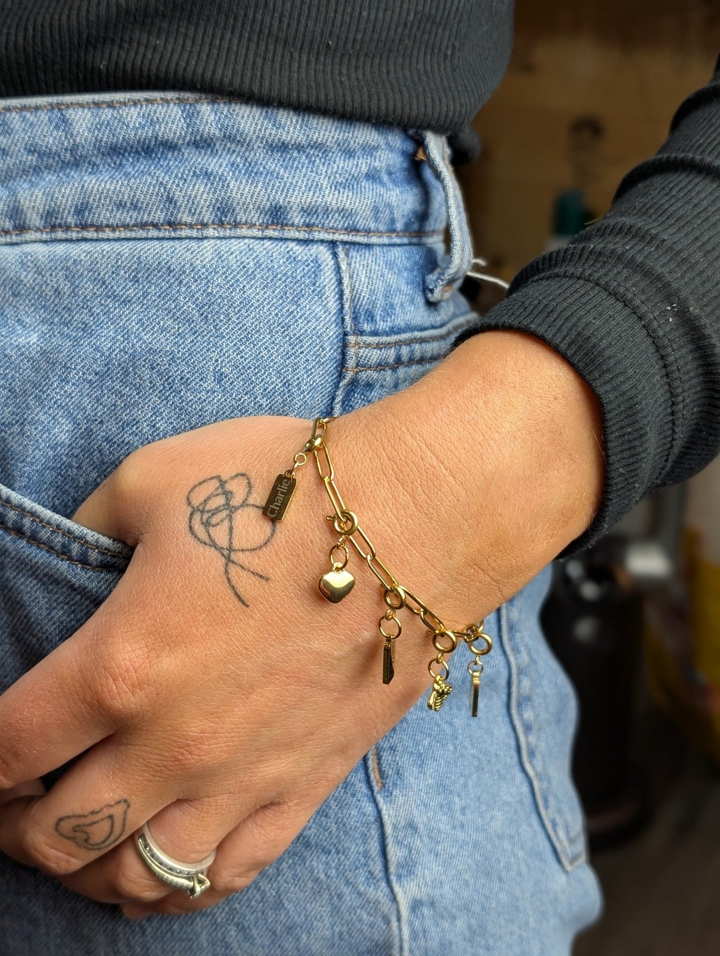 Silver paperclip charm bracelet - Trend Tonic