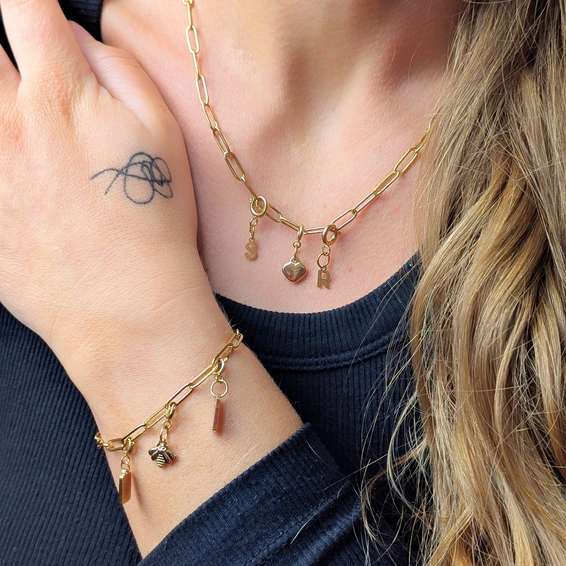 Silver paperclip charm bracelet - Trend Tonic