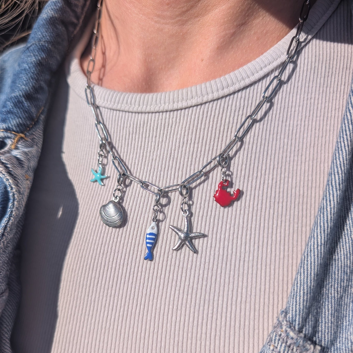 Silver sea charm necklace - Trend Tonic