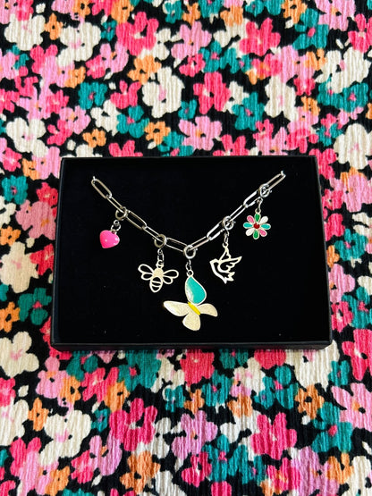 Silver spring charm necklace - Trend Tonic