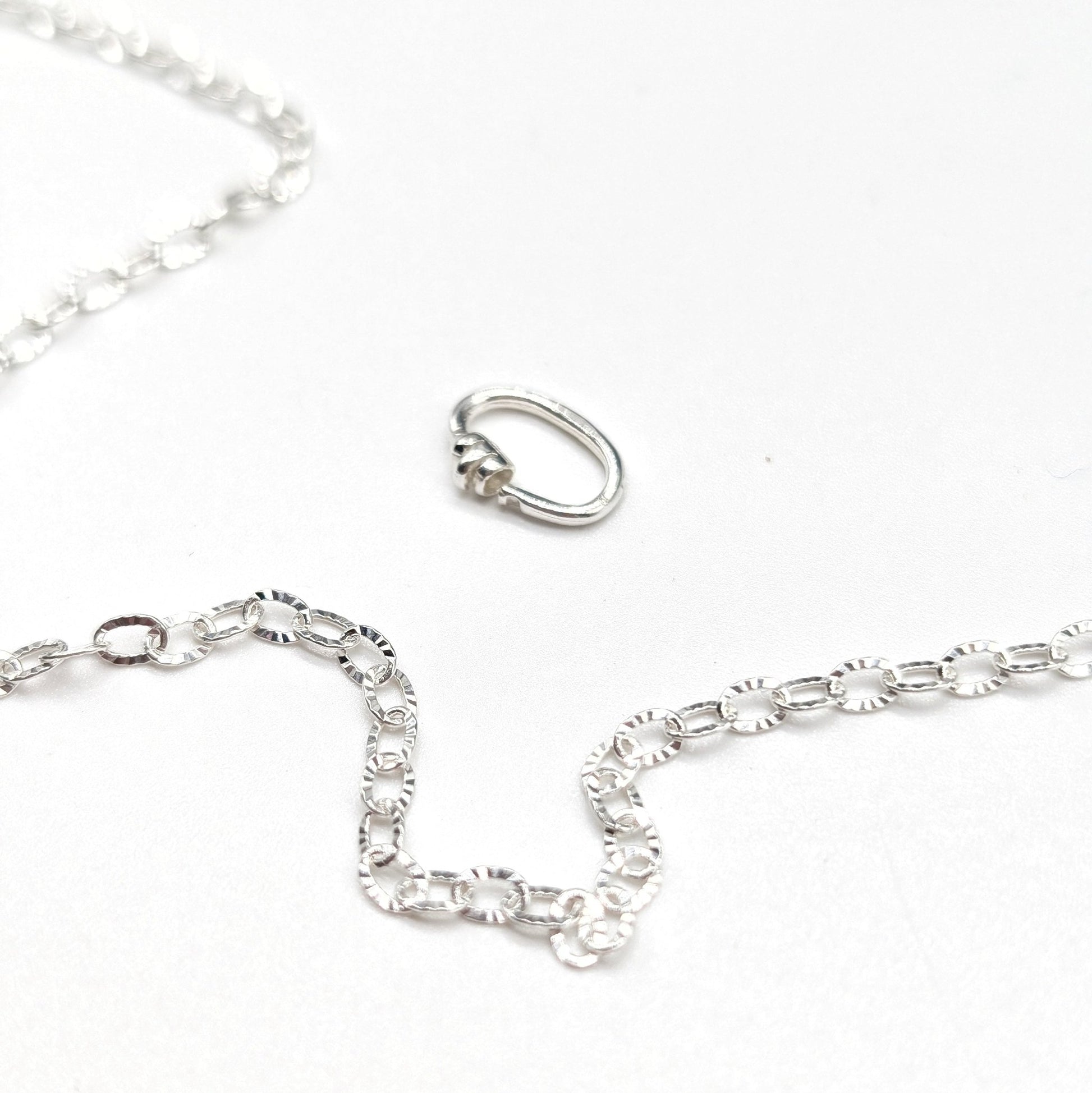 Silver sunbeam cable chain love links permanent anklet kit - Trend Tonic