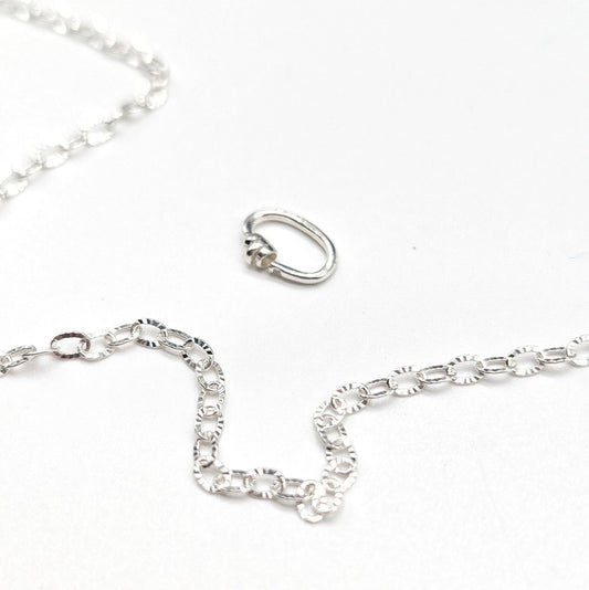 Silver sunbeam cable chain love links permanent anklet kit - Trend Tonic