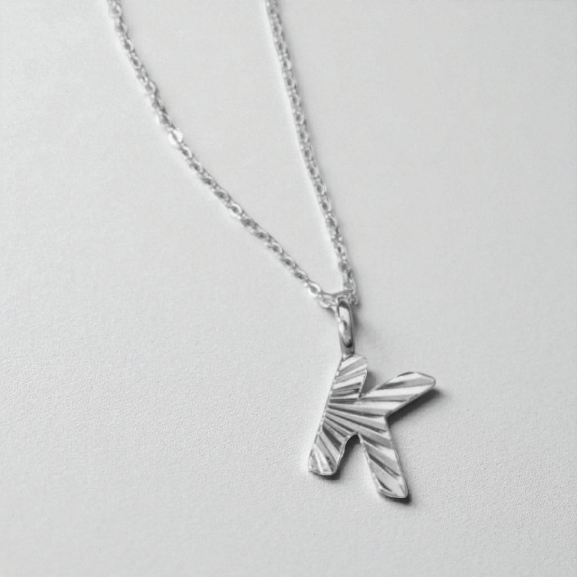 Silver sunbeam initial necklace - Trend Tonic