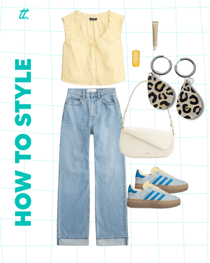 a collage of a woman's outfit