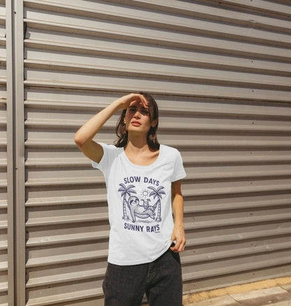 Slow days and sunny rays scoop neck t-shirt - Trend Tonic