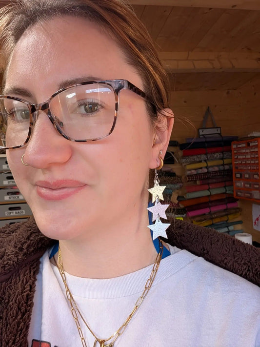 Small silver triple star earrings - Trend Tonic