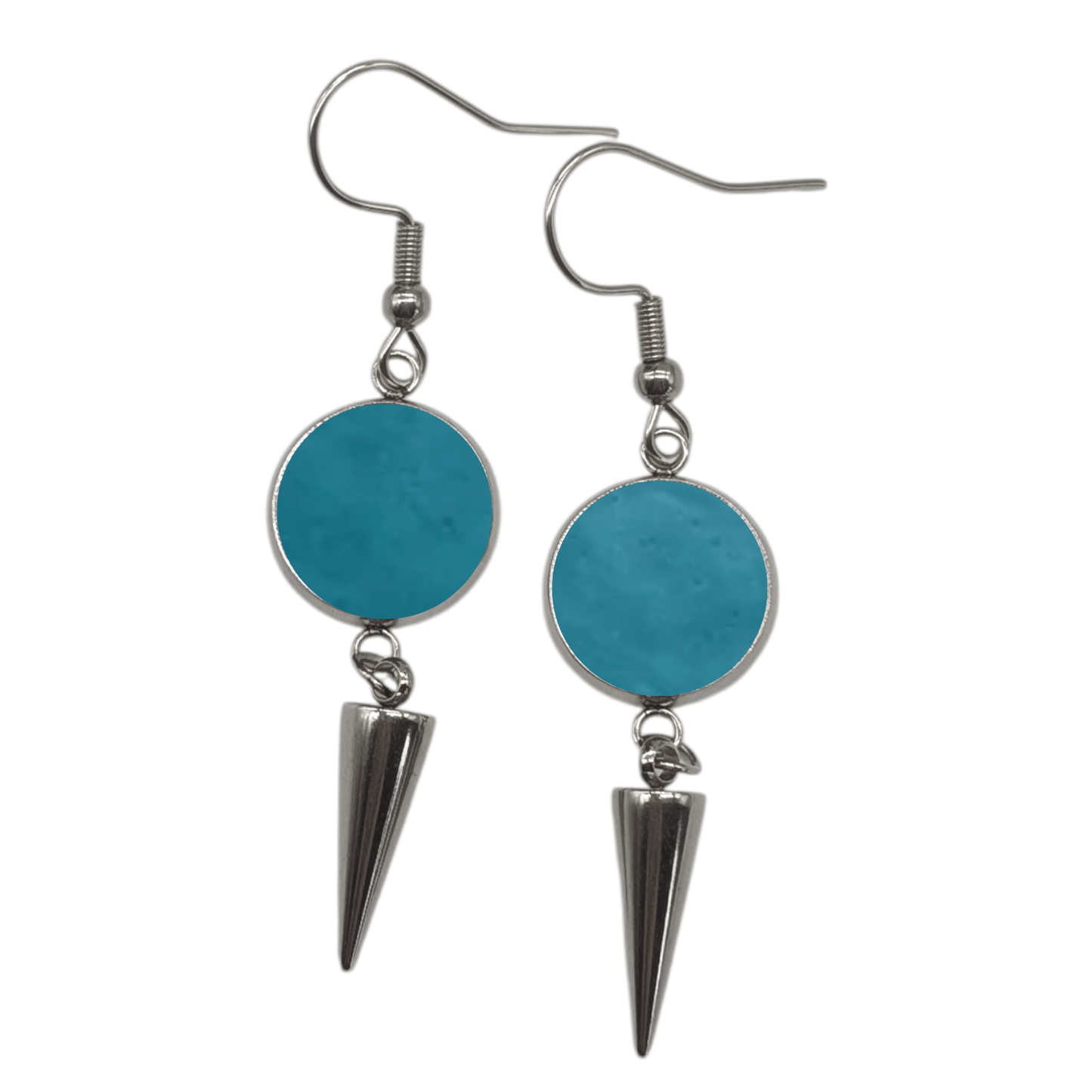 Spiked cork and steel earrings - Trend Tonic