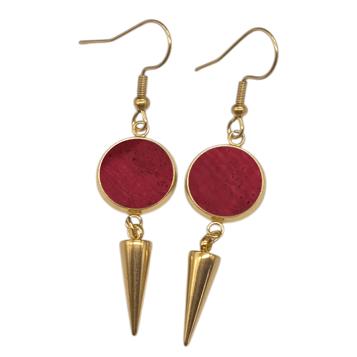 Spiked cork and steel earrings - Trend Tonic