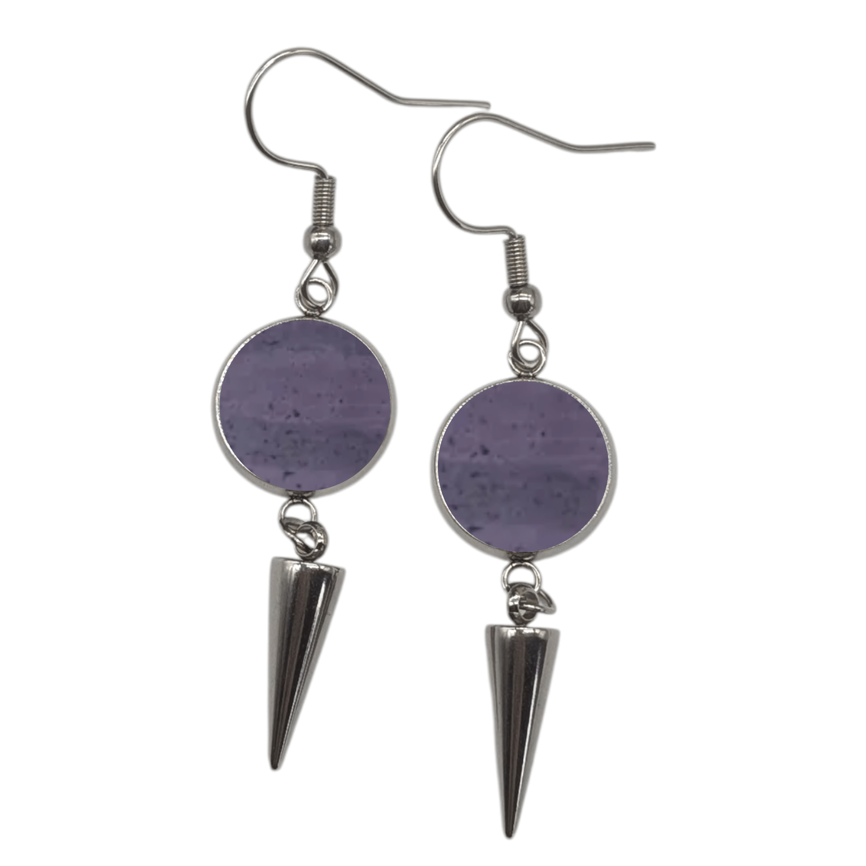 Spiked cork and steel earrings - Trend Tonic
