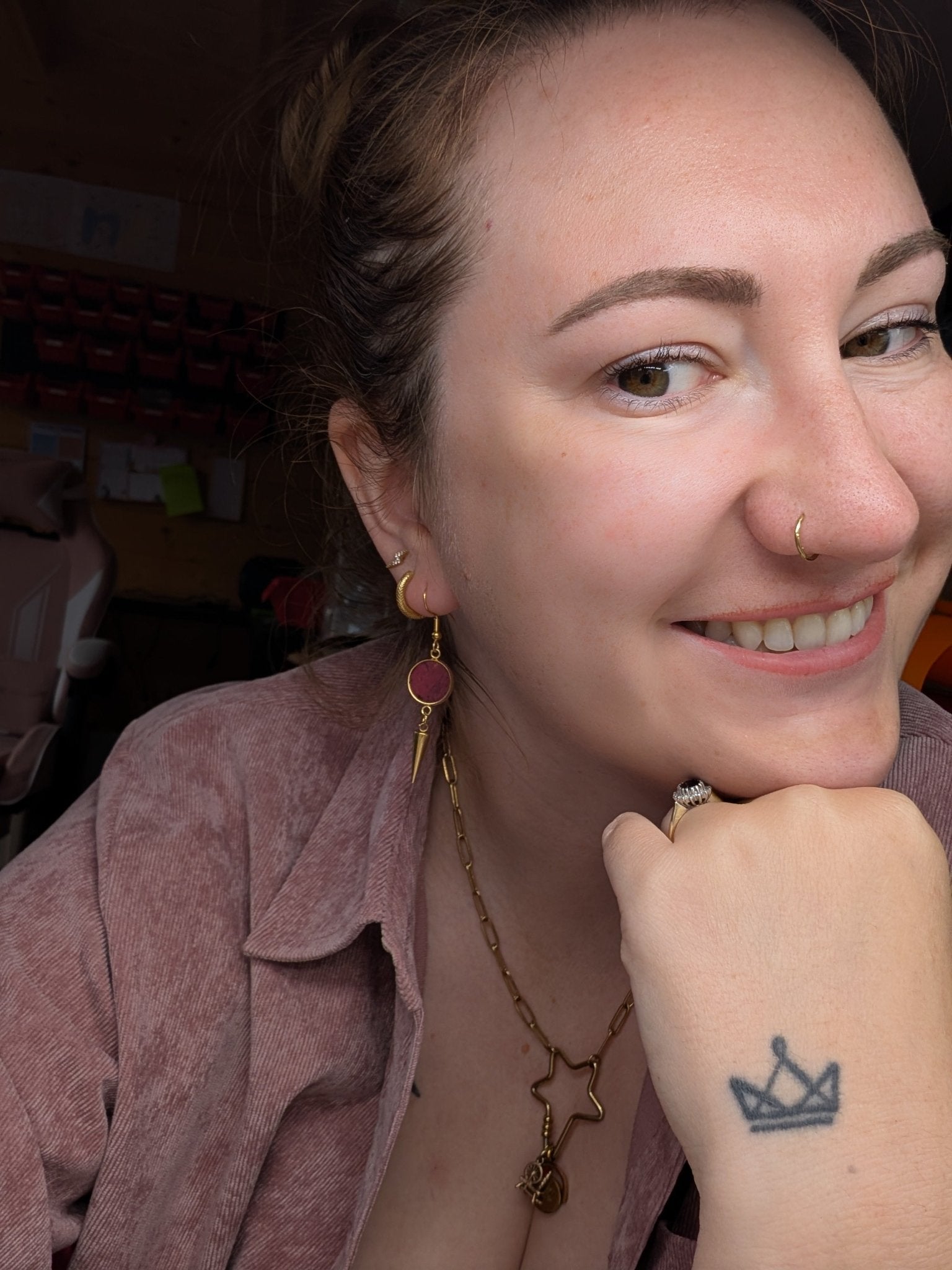 Spiked cork and steel earrings - Trend Tonic