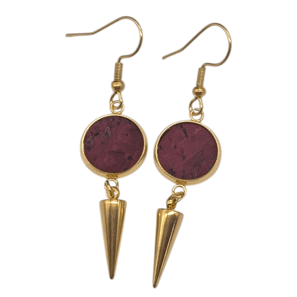 Spiked cork and steel earrings - Trend Tonic