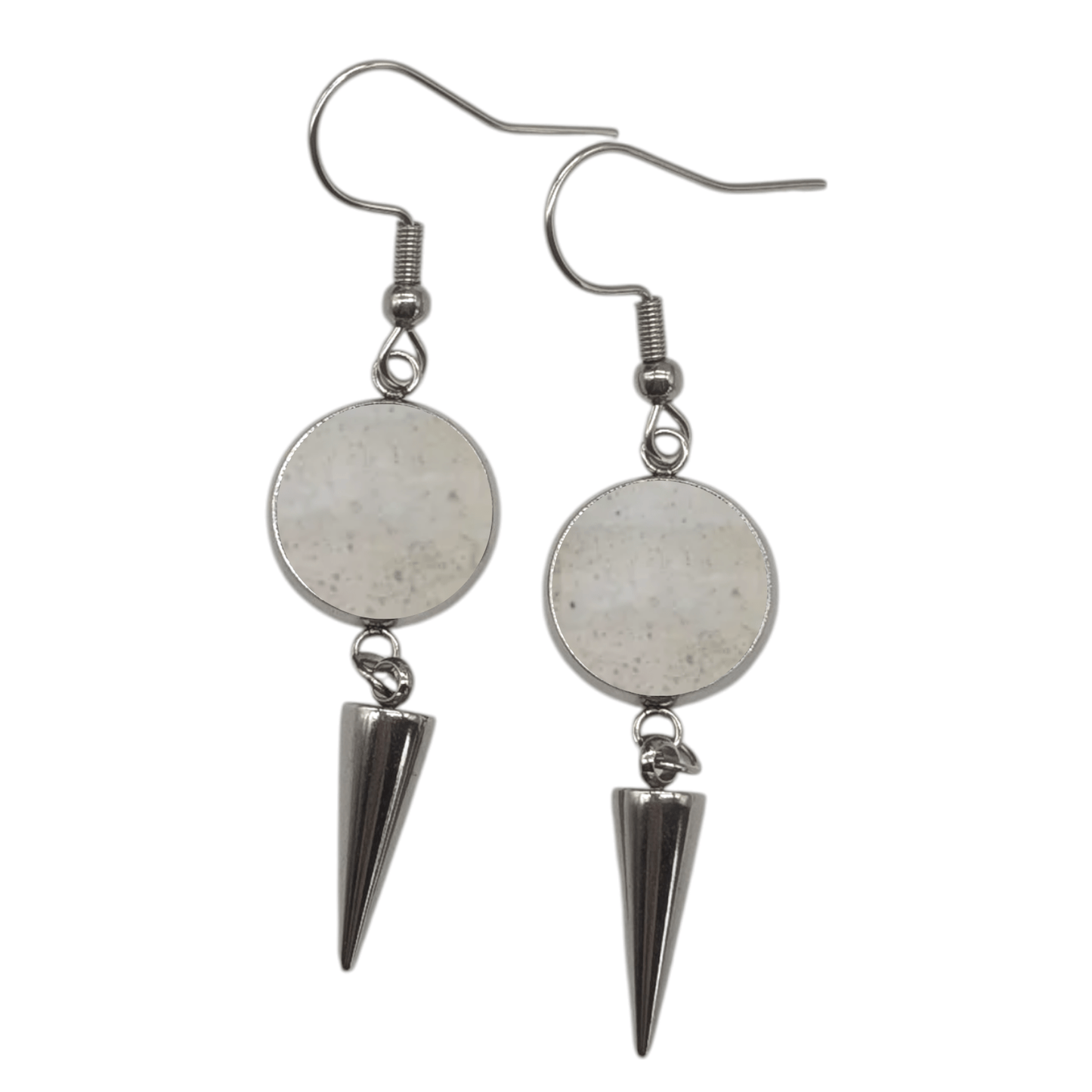 Spiked cork and steel earrings - Trend Tonic