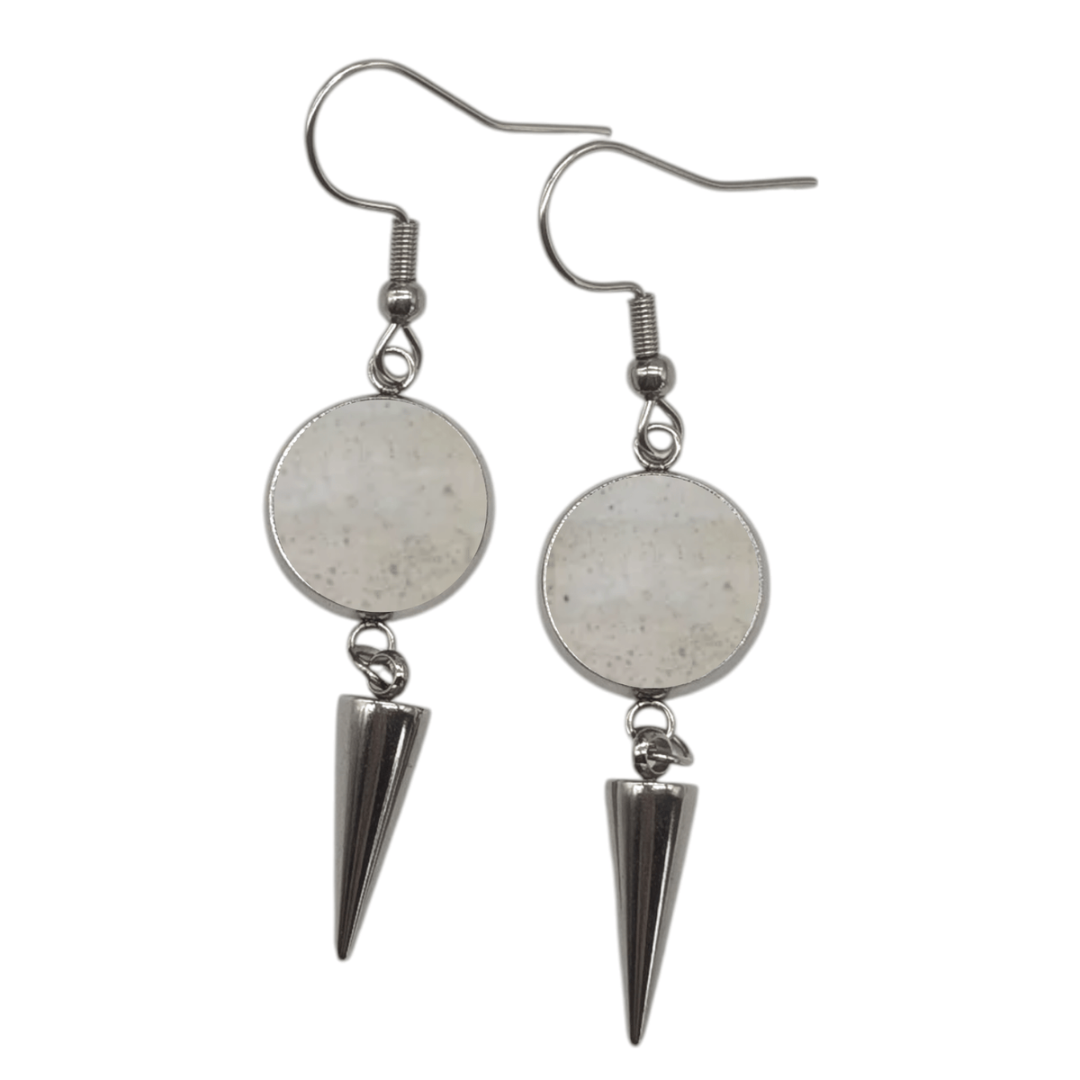 Spiked cork and steel earrings - Trend Tonic