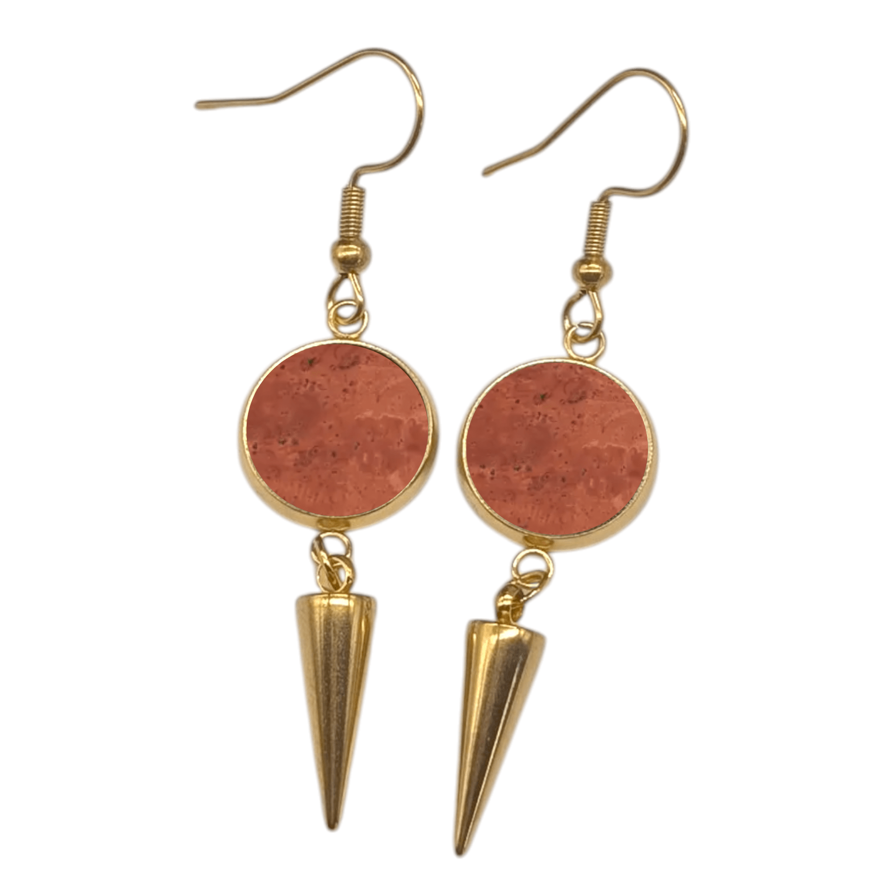 Spiked cork and steel earrings - Trend Tonic
