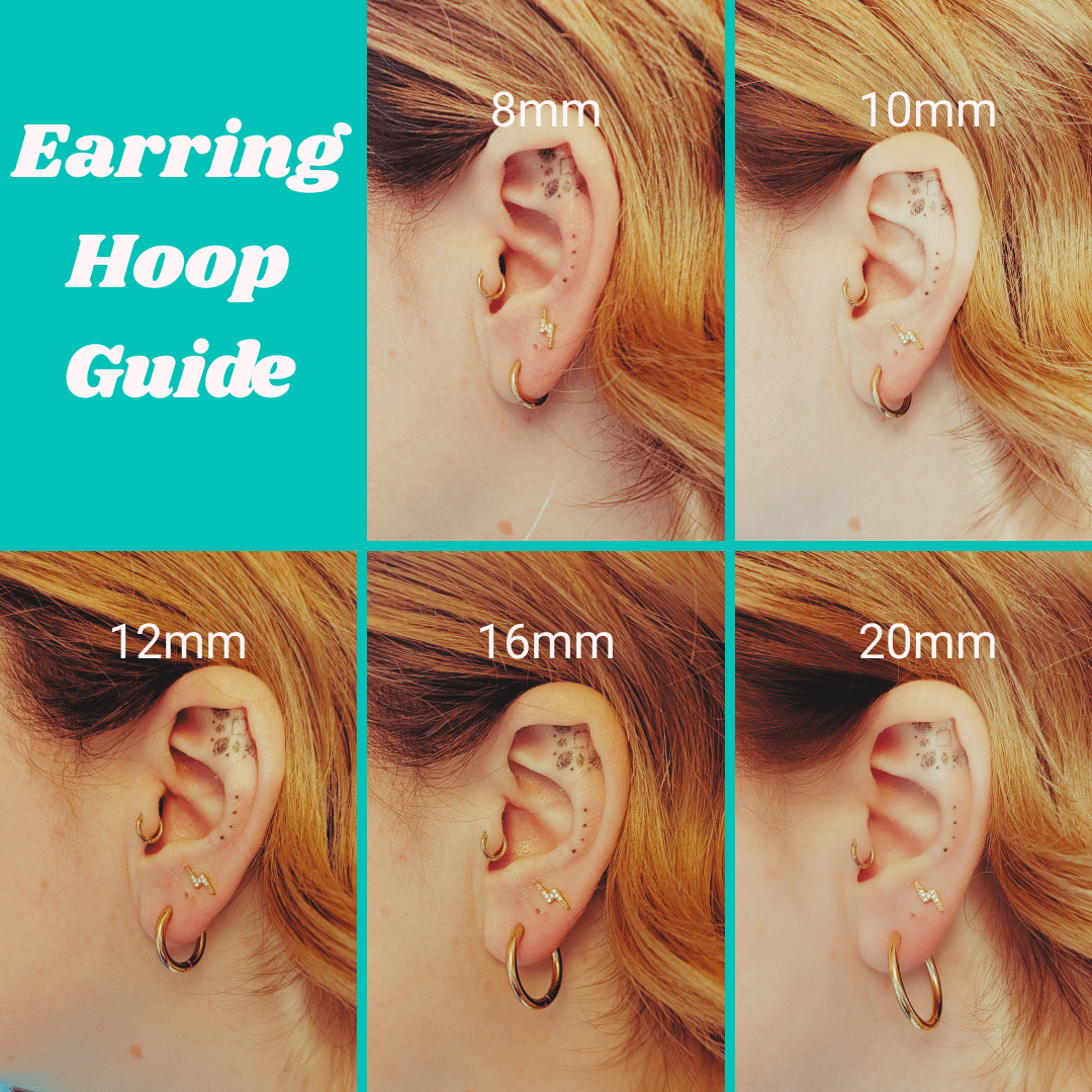 a collage of different earring styles