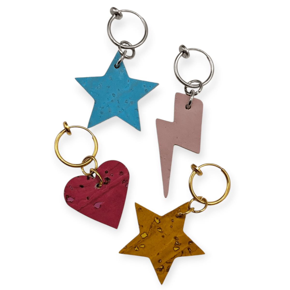 a group of key chains
