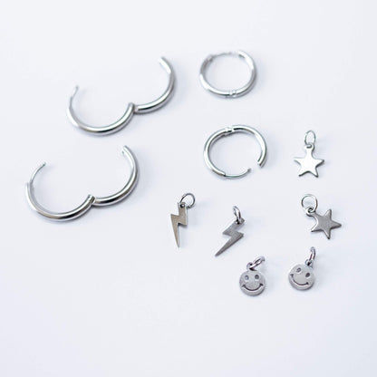 Stainless steel huggie hoop earrings - Trend Tonic