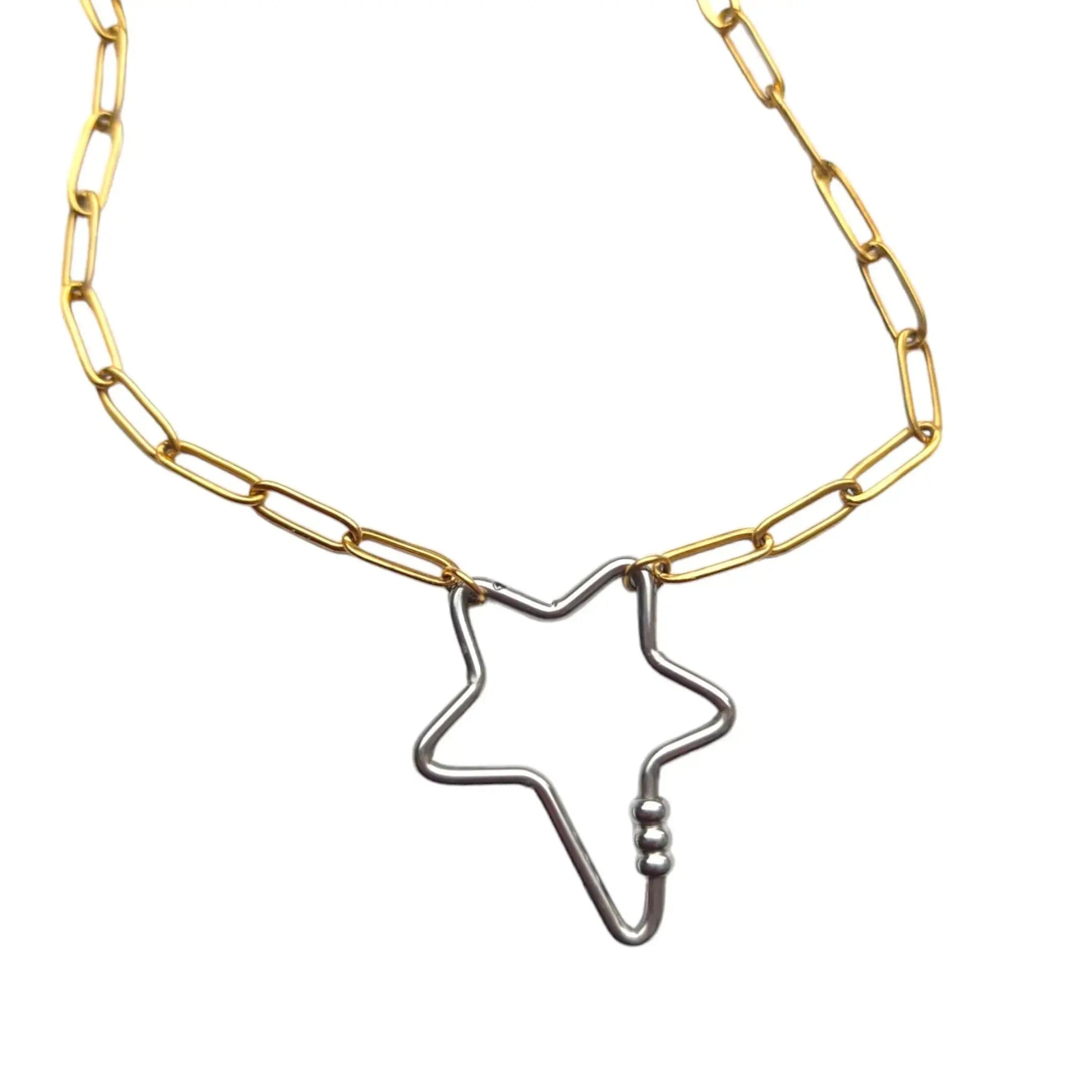 Star carabiner charm collector necklace - Trend Tonic