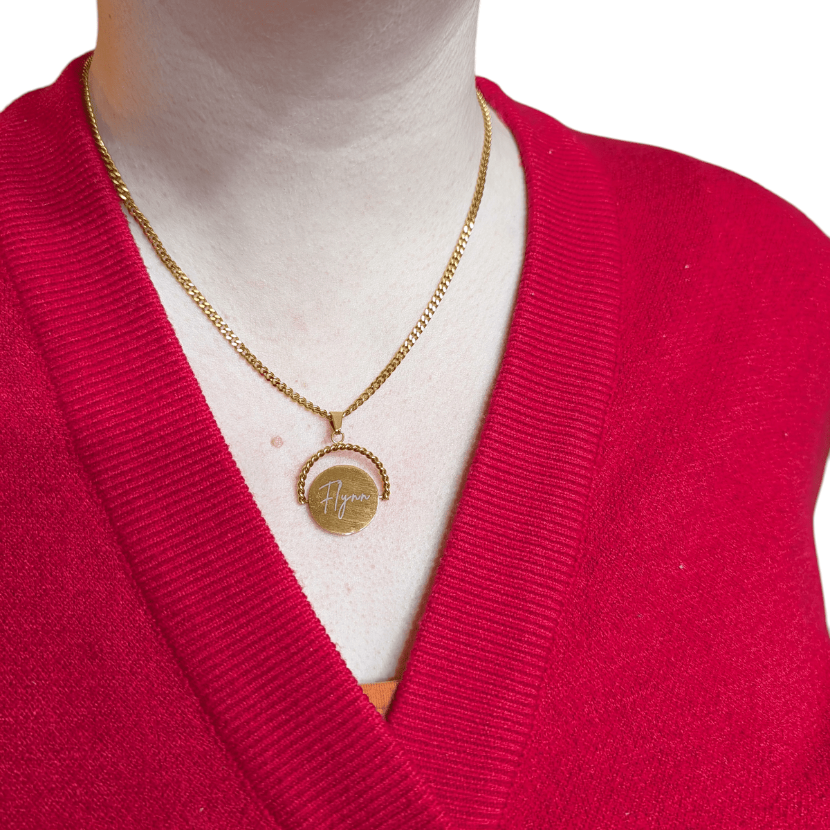 Statement Custom Engraved Spinner Necklace - Trend Tonic