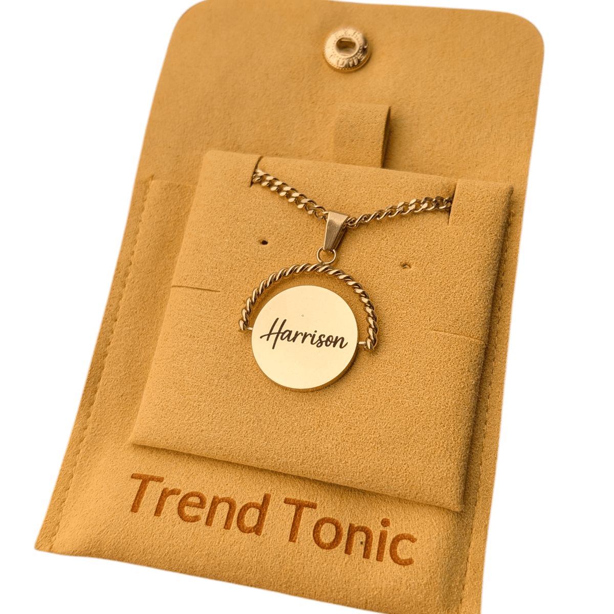 Statement Custom Engraved Spinner Necklace - Trend Tonic