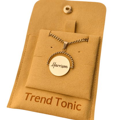 Statement Custom Engraved Spinner Necklace - Trend Tonic