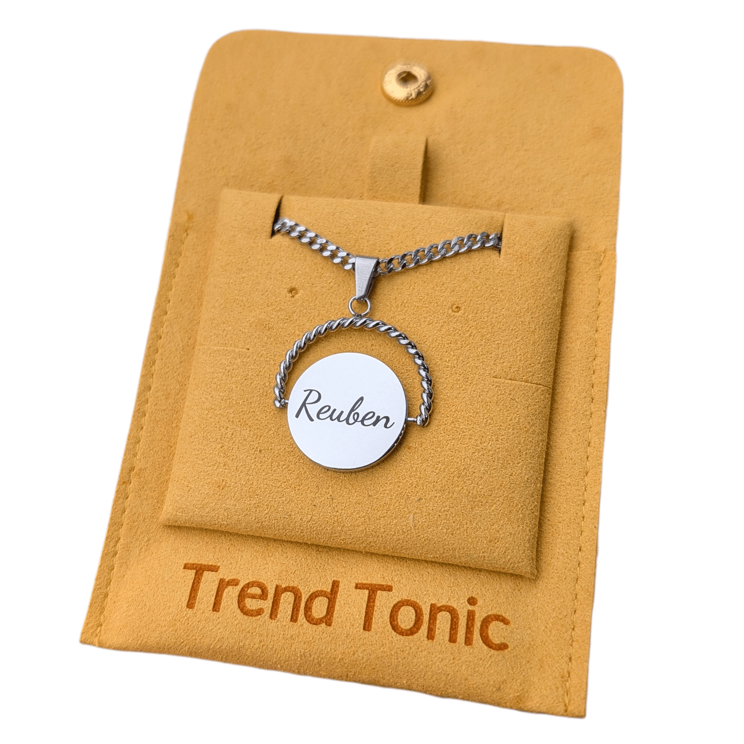 Statement Custom Engraved Spinner Necklace - Trend Tonic