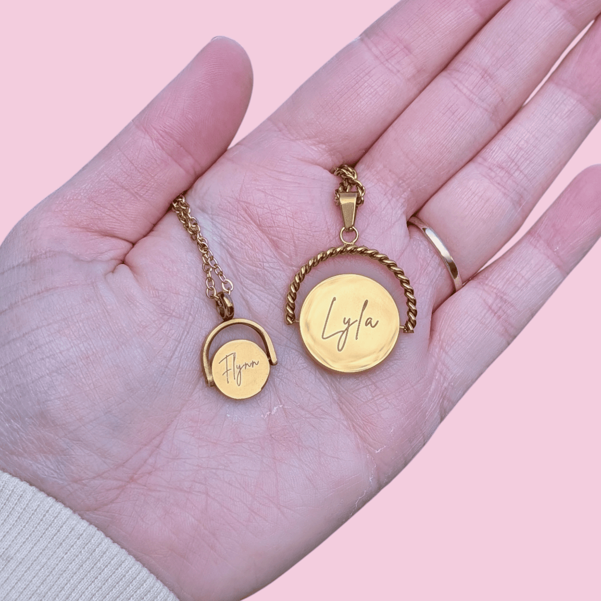 Statement Custom Engraved Spinner Necklace - Trend Tonic