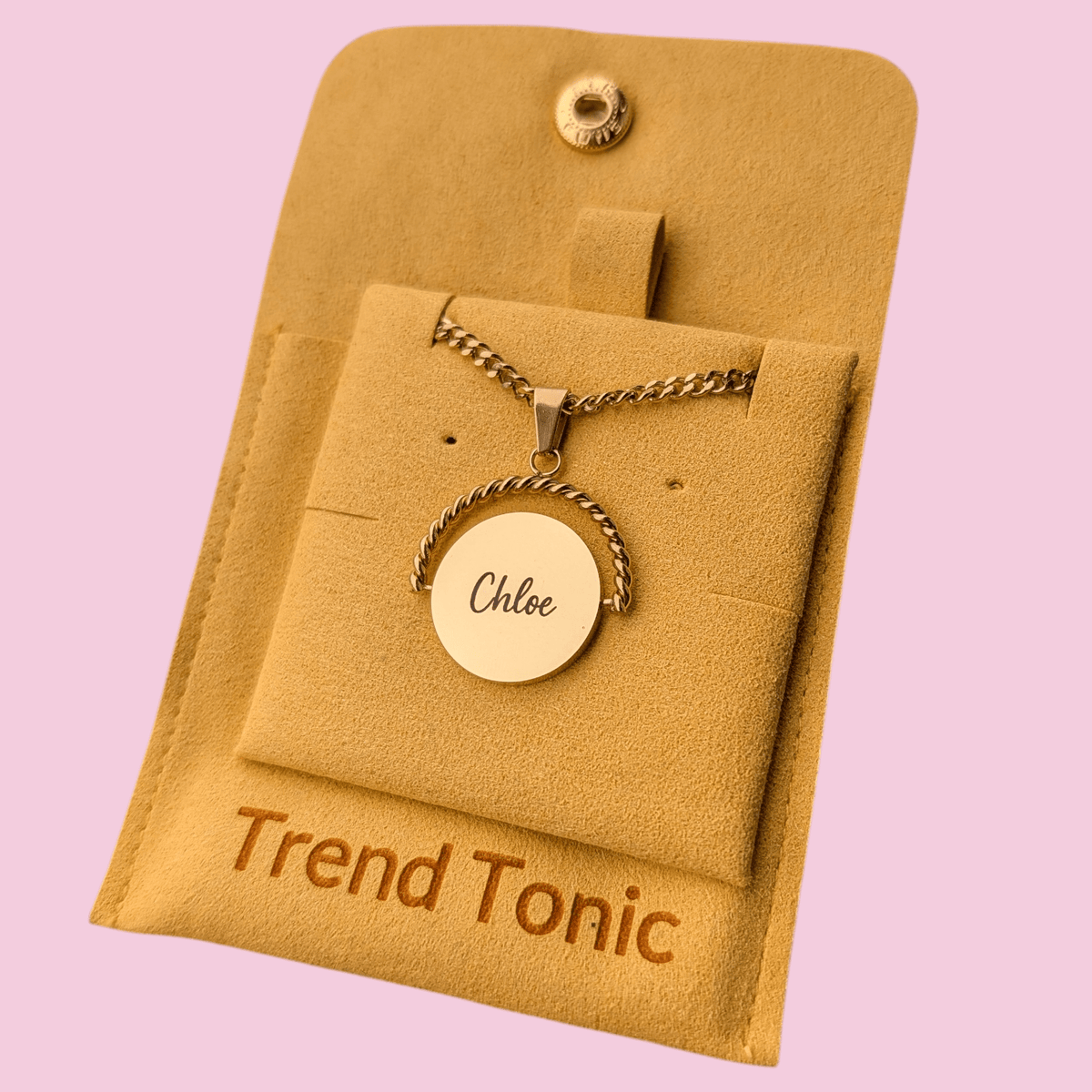 Statement Custom Engraved Spinner Necklace - Trend Tonic