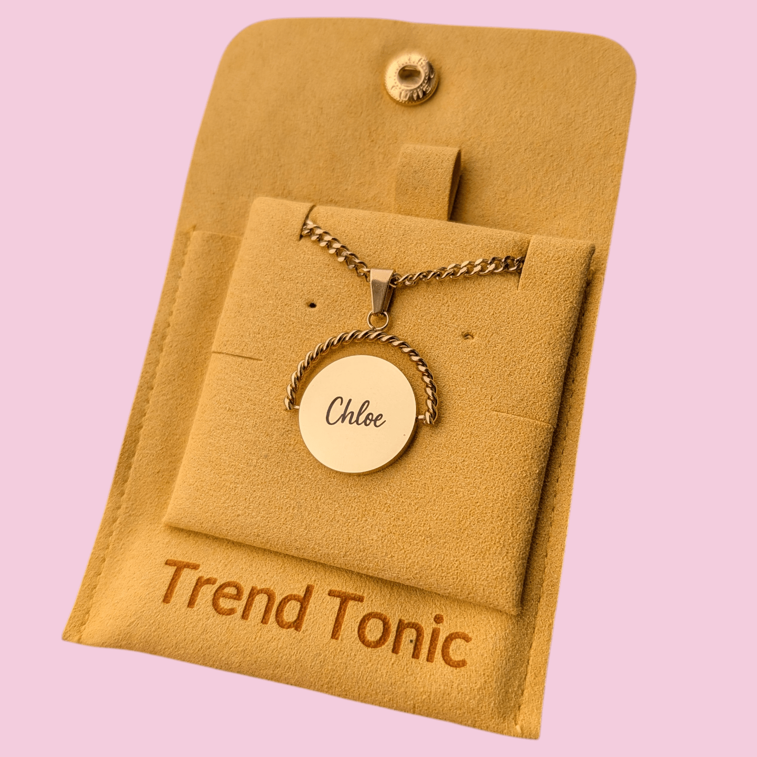 Statement Custom Engraved Spinner Necklace - Trend Tonic