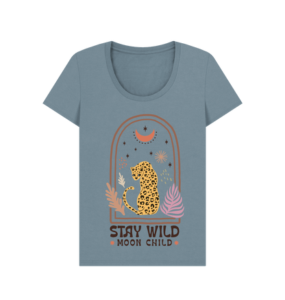 Stay wild moon child scoop neck t-shirt - Trend Tonic