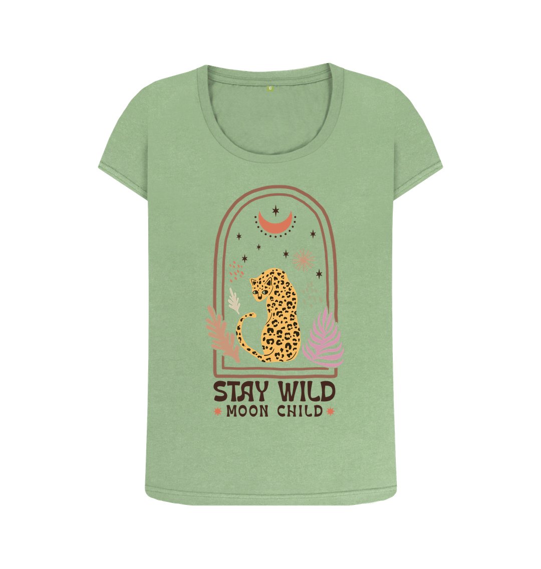 Stay wild moon child scoop neck t-shirt - Trend Tonic