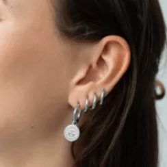 Sun and moon hoop charm earrings - Trend Tonic