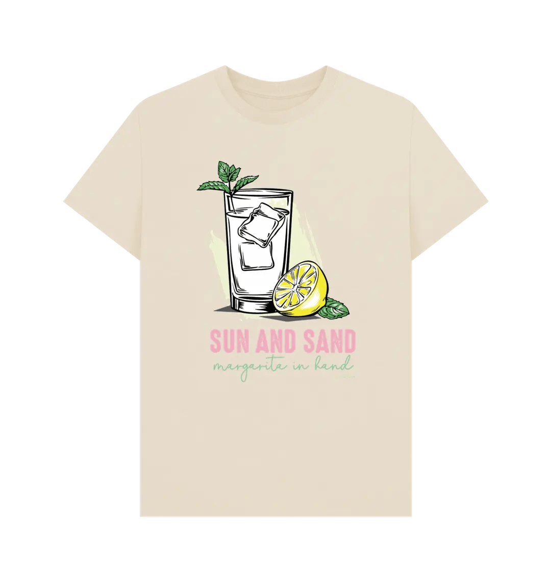 Sun and sand, margarita in hand crew neck t-shirt - Trend Tonic