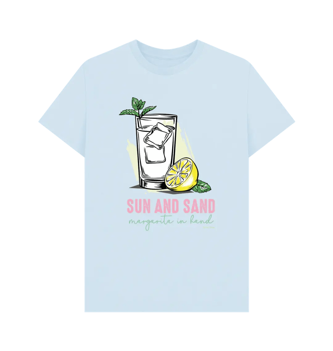 Sun and sand, margarita in hand crew neck t-shirt - Trend Tonic