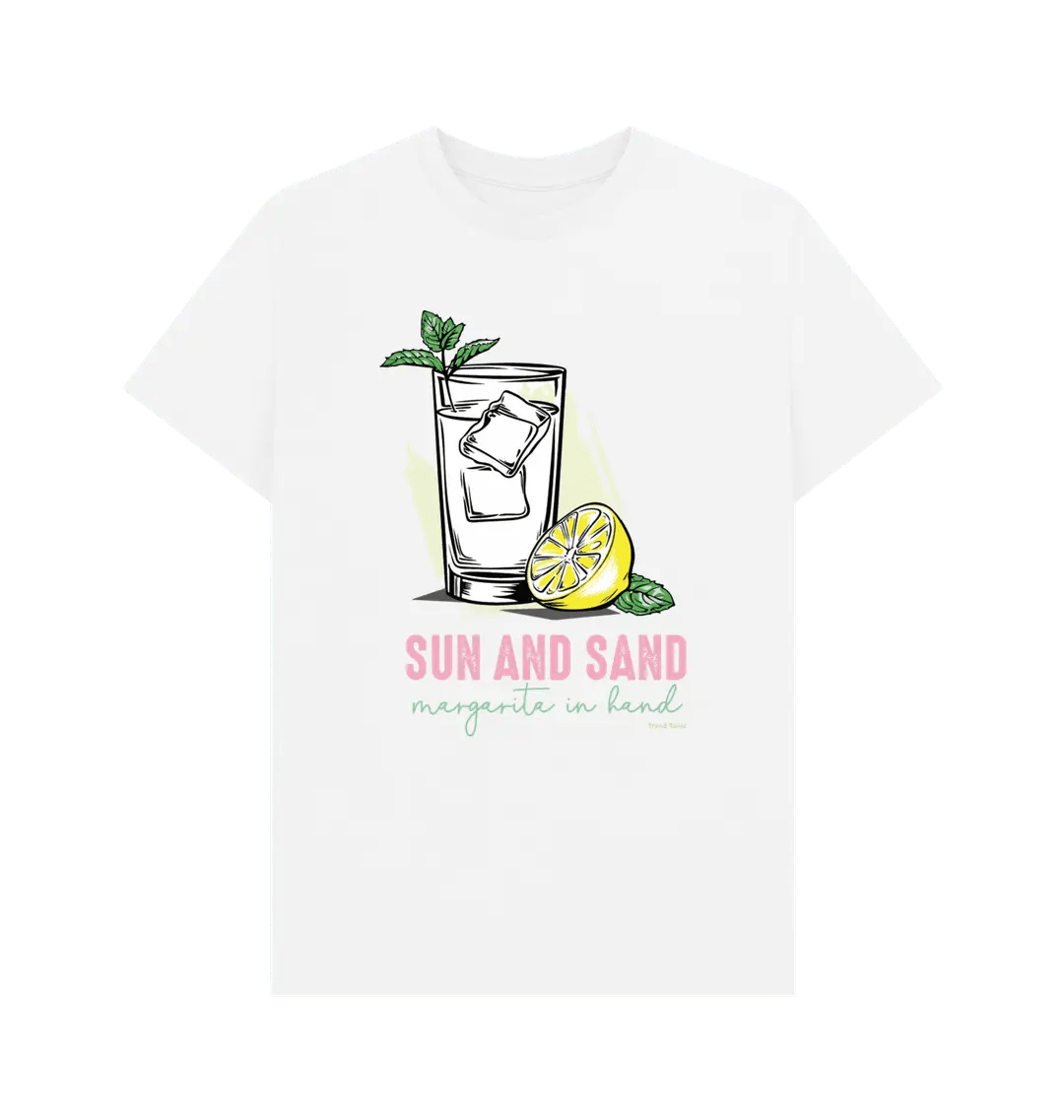 Sun and sand, margarita in hand crew neck t-shirt - Trend Tonic