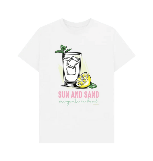 Sun and sand, margarita in hand crew neck t-shirt - Trend Tonic