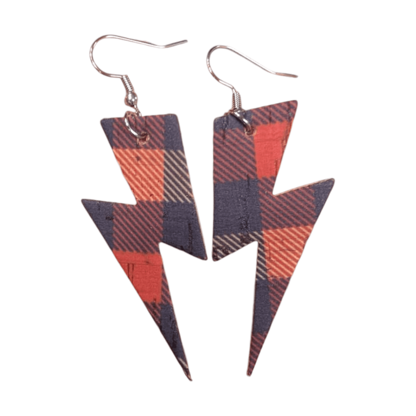 Tartan lightning bolt earrings - Trend Tonic