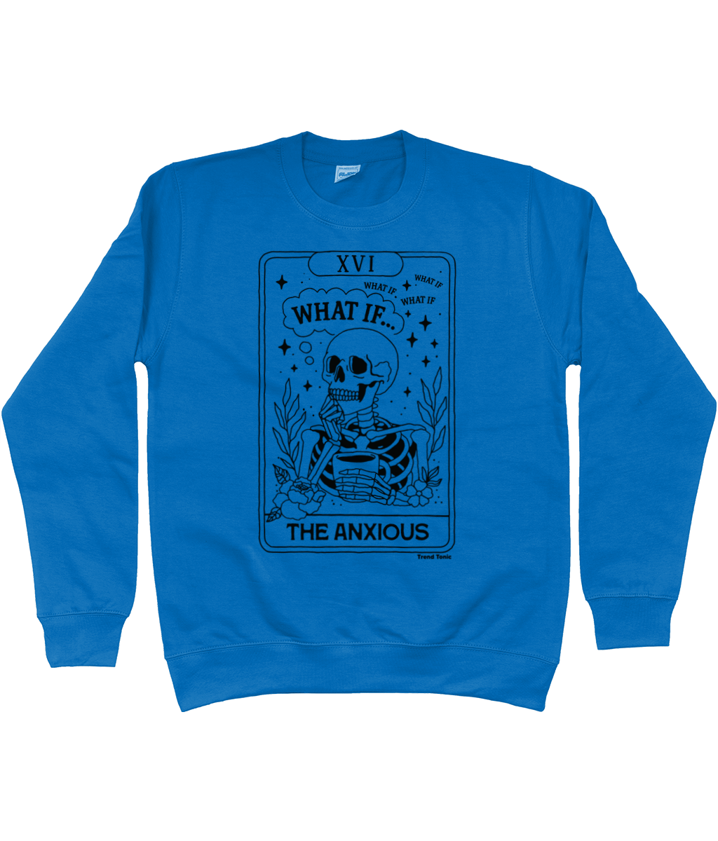The anxious tarot card skeleton sweatshirt - Trend Tonic