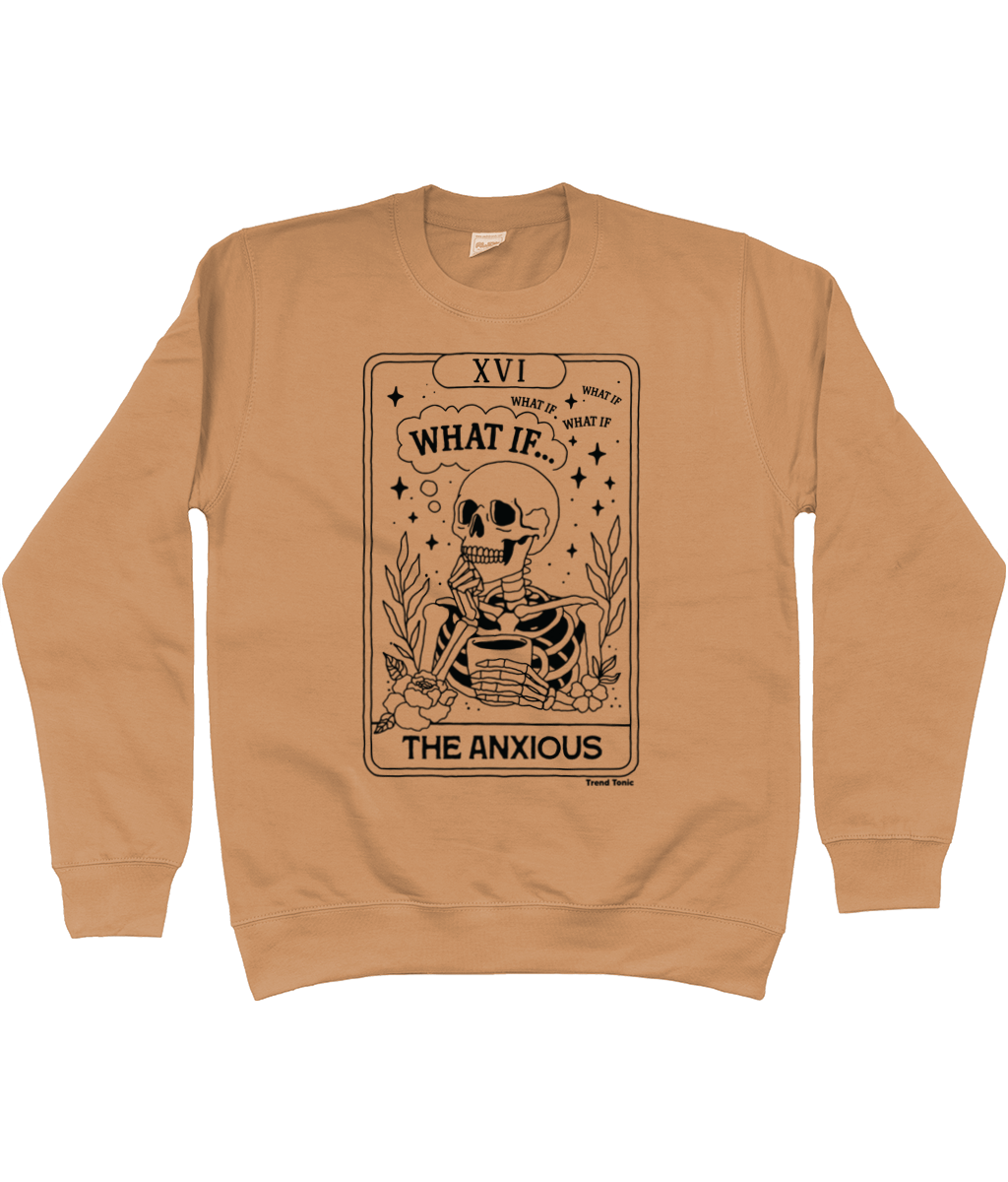 The anxious tarot card skeleton sweatshirt - Trend Tonic