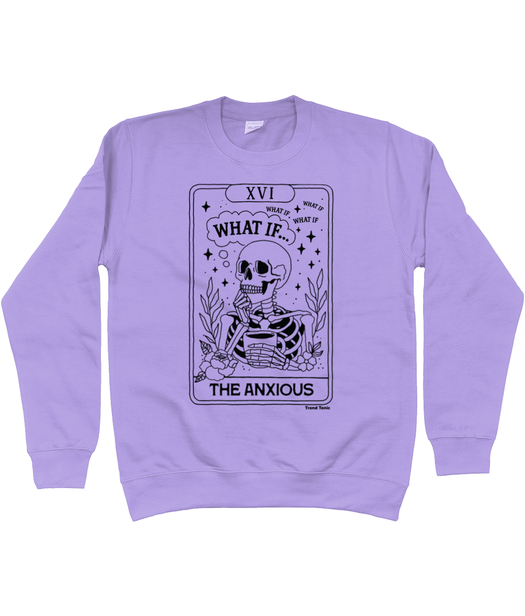 The anxious tarot card skeleton sweatshirt - Trend Tonic