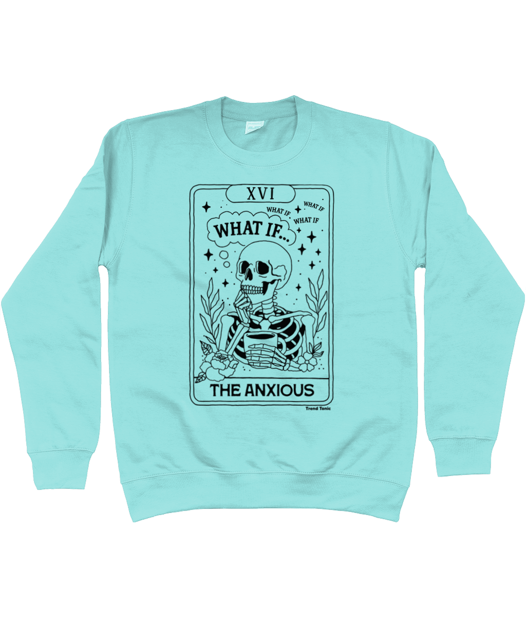 The anxious tarot card skeleton sweatshirt - Trend Tonic