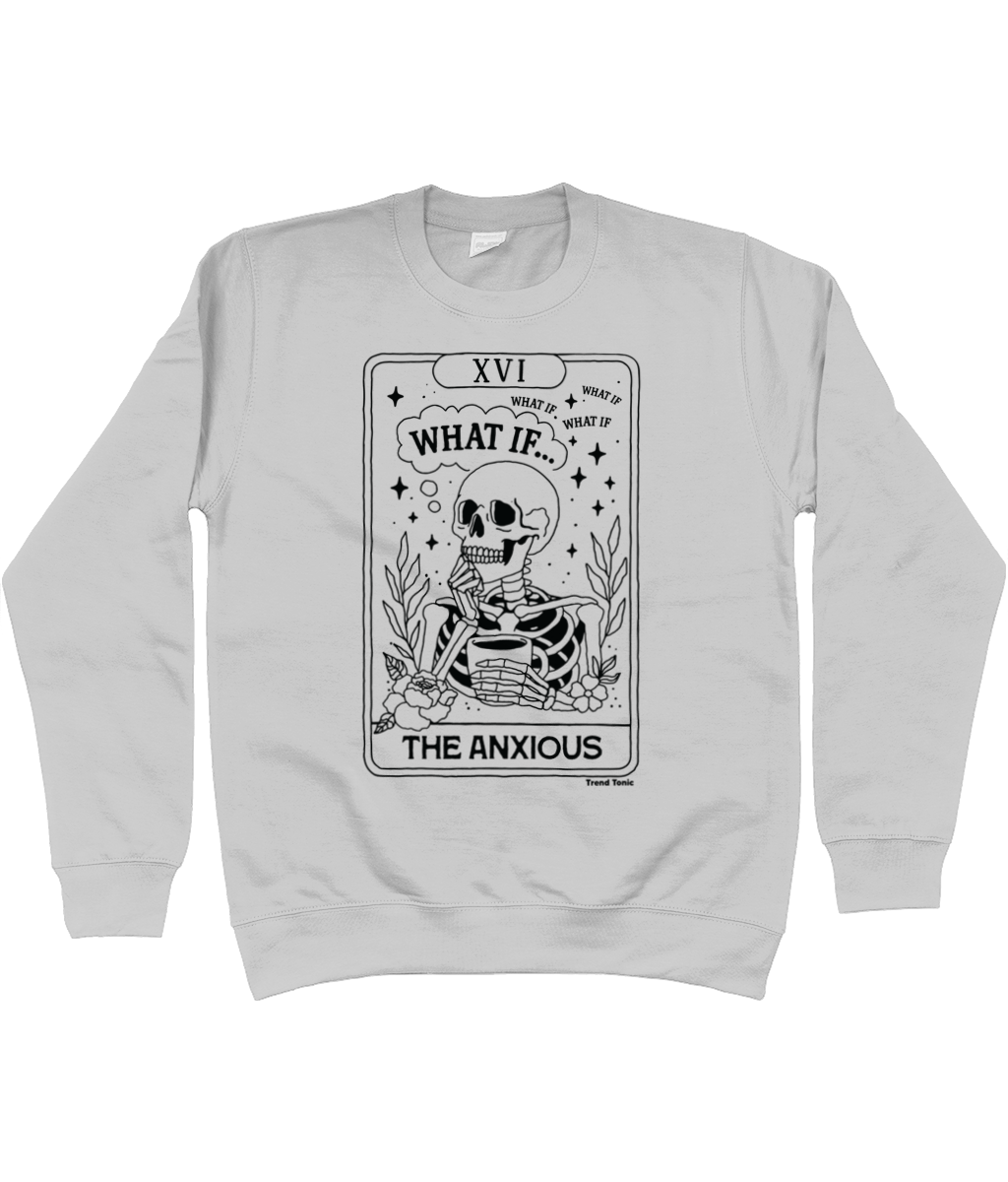 The anxious tarot card skeleton sweatshirt - Trend Tonic
